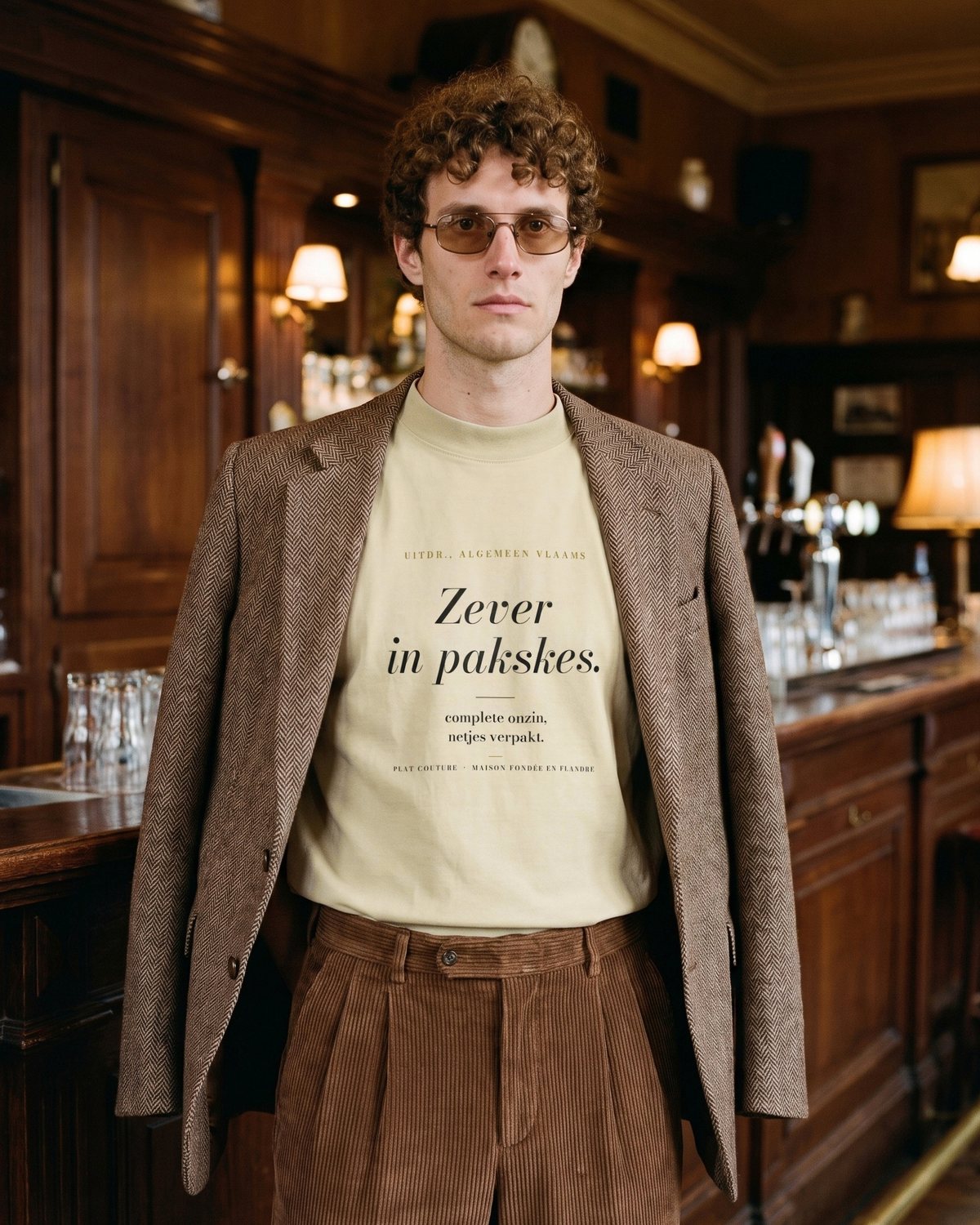 Le Tee Oversize Zever in pakskes. in Stone
